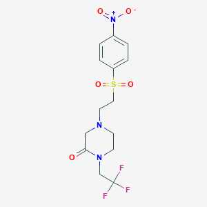 4-[2-(4-Nitrophenyl)sulfonylethyl]-1-(2,2,2-trifluoroethyl)piperazin-2-one