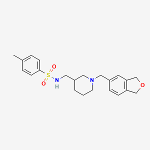 molecular formula C22H28N2O3S B7422441 N-[[1-(1,3-dihydro-2-benzofuran-5-ylmethyl)piperidin-3-yl]methyl]-4-methylbenzenesulfonamide 