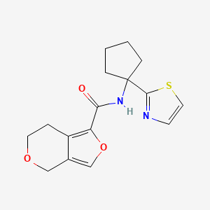 N-[1-(1,3-thiazol-2-yl)cyclopentyl]-6,7-dihydro-4H-furo[3,4-c]pyran-1-carboxamide