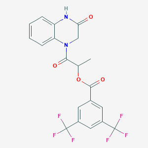 molecular formula C20H14F6N2O4 B7422470 [1-Oxo-1-(3-oxo-2,4-dihydroquinoxalin-1-yl)propan-2-yl] 3,5-bis(trifluoromethyl)benzoate 