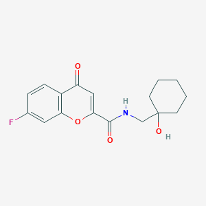 molecular formula C17H18FNO4 B7422475 7-fluoro-N-[(1-hydroxycyclohexyl)methyl]-4-oxochromene-2-carboxamide 