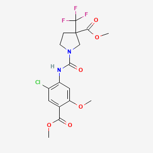 Methyl 1-[(2-chloro-5-methoxy-4-methoxycarbonylphenyl)carbamoyl]-3-(trifluoromethyl)pyrrolidine-3-carboxylate