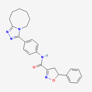 molecular formula C24H25N5O2 B7422493 N-[4-(5,6,7,8,9,10-hexahydro-[1,2,4]triazolo[4,3-a]azocin-3-yl)phenyl]-5-phenyl-4,5-dihydro-1,2-oxazole-3-carboxamide 