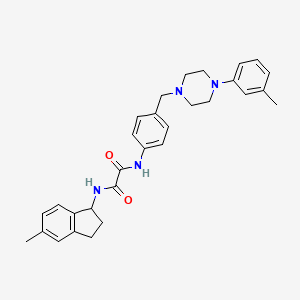 N-(5-methyl-2,3-dihydro-1H-inden-1-yl)-N'-[4-[[4-(3-methylphenyl)piperazin-1-yl]methyl]phenyl]oxamide