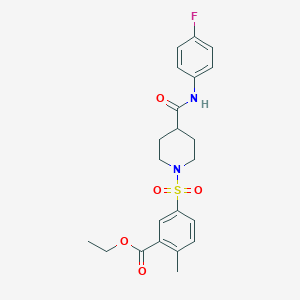 Ethyl 5-[4-[(4-fluorophenyl)carbamoyl]piperidin-1-yl]sulfonyl-2-methylbenzoate