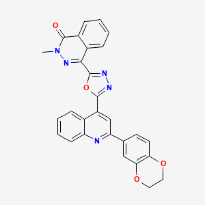 4-[5-[2-(2,3-Dihydro-1,4-benzodioxin-6-yl)quinolin-4-yl]-1,3,4-oxadiazol-2-yl]-2-methylphthalazin-1-one