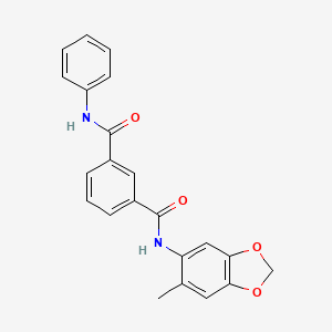 3-N-(6-methyl-1,3-benzodioxol-5-yl)-1-N-phenylbenzene-1,3-dicarboxamide