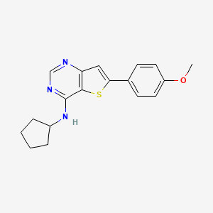 N-cyclopentyl-6-(4-methoxyphenyl)thieno[3,2-d]pyrimidin-4-amine