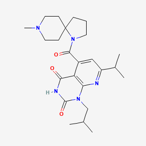 5-(8-Methyl-1,8-diazaspiro[4.5]decane-1-carbonyl)-1-(2-methylpropyl)-7-propan-2-ylpyrido[2,3-d]pyrimidine-2,4-dione