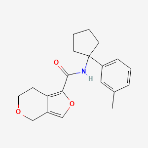 N-[1-(3-methylphenyl)cyclopentyl]-6,7-dihydro-4H-furo[3,4-c]pyran-1-carboxamide