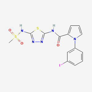 1-(3-iodophenyl)-N-[5-(methanesulfonamido)-1,3,4-thiadiazol-2-yl]pyrrole-2-carboxamide