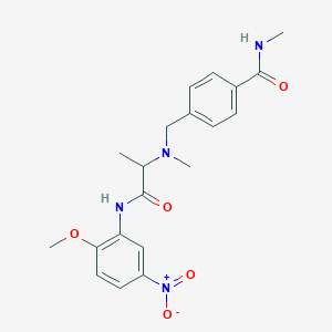 4-[[[1-(2-methoxy-5-nitroanilino)-1-oxopropan-2-yl]-methylamino]methyl]-N-methylbenzamide