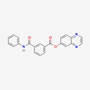 molecular formula C22H15N3O3 B7422625 Quinoxalin-6-yl 3-(phenylcarbamoyl)benzoate 