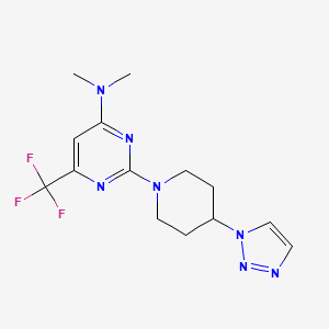 N,N-dimethyl-2-[4-(triazol-1-yl)piperidin-1-yl]-6-(trifluoromethyl)pyrimidin-4-amine