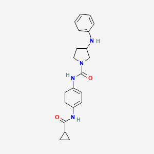 3-anilino-N-[4-(cyclopropanecarbonylamino)phenyl]pyrrolidine-1-carboxamide