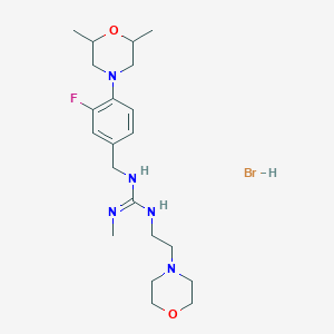 1-[[4-(2,6-Dimethylmorpholin-4-yl)-3-fluorophenyl]methyl]-2-methyl-3-(2-morpholin-4-ylethyl)guanidine;hydrobromide