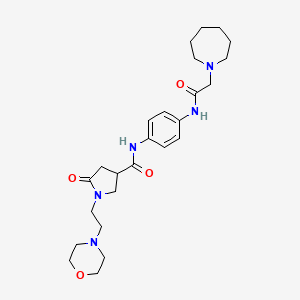 N-[4-[[2-(azepan-1-yl)acetyl]amino]phenyl]-1-(2-morpholin-4-ylethyl)-5-oxopyrrolidine-3-carboxamide