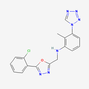 N-[[5-(2-chlorophenyl)-1,3,4-oxadiazol-2-yl]methyl]-2-methyl-3-(tetrazol-1-yl)aniline