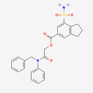 [2-(N-benzylanilino)-2-oxoethyl] 7-sulfamoyl-2,3-dihydro-1H-indene-5-carboxylate