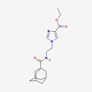 molecular formula C19H27N3O3 B7422756 Ethyl 1-[2-(adamantane-1-carbonylamino)ethyl]imidazole-4-carboxylate 