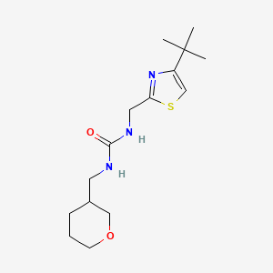 molecular formula C15H25N3O2S B7422777 1-[(4-Tert-butyl-1,3-thiazol-2-yl)methyl]-3-(oxan-3-ylmethyl)urea 