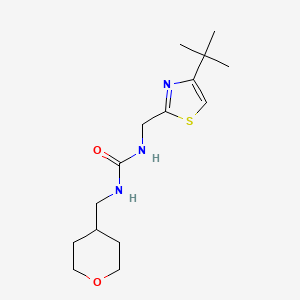 molecular formula C15H25N3O2S B7422780 1-[(4-Tert-butyl-1,3-thiazol-2-yl)methyl]-3-(oxan-4-ylmethyl)urea 