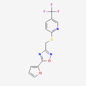 5-(Furan-2-yl)-3-[[5-(trifluoromethyl)pyridin-2-yl]sulfanylmethyl]-1,2,4-oxadiazole