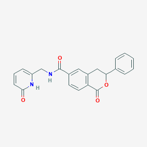 molecular formula C22H18N2O4 B7422823 1-oxo-N-[(6-oxo-1H-pyridin-2-yl)methyl]-3-phenyl-3,4-dihydroisochromene-6-carboxamide 