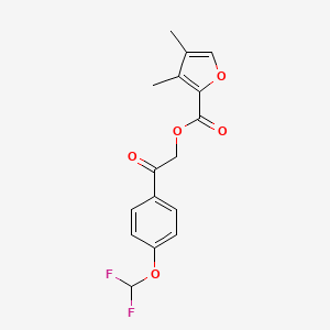 molecular formula C16H14F2O5 B7422830 [2-[4-(Difluoromethoxy)phenyl]-2-oxoethyl] 3,4-dimethylfuran-2-carboxylate 