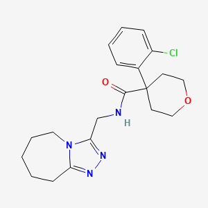 4-(2-chlorophenyl)-N-(6,7,8,9-tetrahydro-5H-[1,2,4]triazolo[4,3-a]azepin-3-ylmethyl)oxane-4-carboxamide