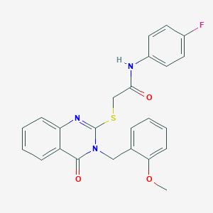 N-(4-fluorophenyl)-2-[3-[(2-methoxyphenyl)methyl]-4-oxoquinazolin-2-yl]sulfanylacetamide