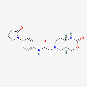 molecular formula C20H26N4O4 B7422879 2-[(4aS,8aS)-2-oxo-4,4a,5,7,8,8a-hexahydro-1H-pyrido[4,3-d][1,3]oxazin-6-yl]-N-[4-(2-oxopyrrolidin-1-yl)phenyl]propanamide 