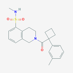 N-methyl-2-[1-(3-methylphenyl)cyclobutanecarbonyl]-3,4-dihydro-1H-isoquinoline-5-sulfonamide