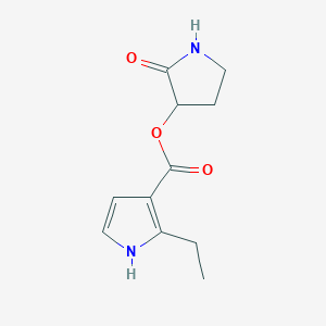 molecular formula C11H14N2O3 B7422923 (2-oxopyrrolidin-3-yl) 2-ethyl-1H-pyrrole-3-carboxylate 