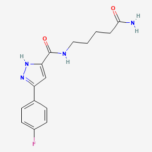 N-(5-amino-5-oxopentyl)-3-(4-fluorophenyl)-1H-pyrazole-5-carboxamide