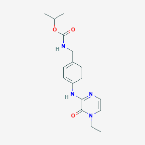 propan-2-yl N-[[4-[(4-ethyl-3-oxopyrazin-2-yl)amino]phenyl]methyl]carbamate