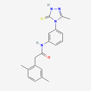 2-(2,5-dimethylphenyl)-N-[3-(3-methyl-5-sulfanylidene-1H-1,2,4-triazol-4-yl)phenyl]acetamide