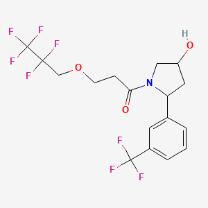 1-[4-Hydroxy-2-[3-(trifluoromethyl)phenyl]pyrrolidin-1-yl]-3-(2,2,3,3,3-pentafluoropropoxy)propan-1-one