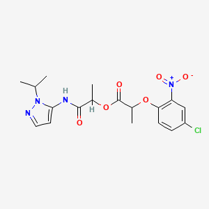 molecular formula C18H21ClN4O6 B7422991 [1-Oxo-1-[(2-propan-2-ylpyrazol-3-yl)amino]propan-2-yl] 2-(4-chloro-2-nitrophenoxy)propanoate 