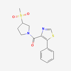 (3-Methylsulfonylpyrrolidin-1-yl)-(5-phenyl-1,3-thiazol-4-yl)methanone