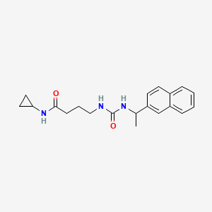 molecular formula C20H25N3O2 B7423013 N-cyclopropyl-4-(1-naphthalen-2-ylethylcarbamoylamino)butanamide 