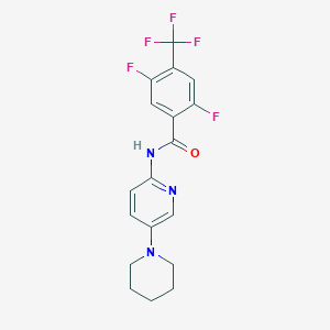 molecular formula C18H16F5N3O B7423038 2,5-difluoro-N-(5-piperidin-1-ylpyridin-2-yl)-4-(trifluoromethyl)benzamide 