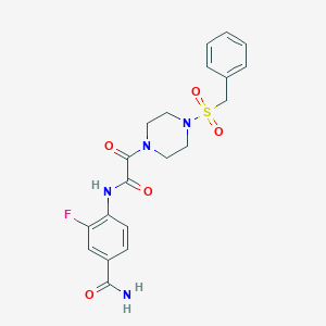 4-[[2-(4-Benzylsulfonylpiperazin-1-yl)-2-oxoacetyl]amino]-3-fluorobenzamide