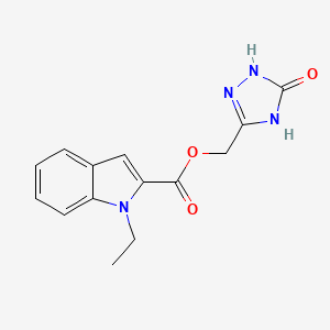 molecular formula C14H14N4O3 B7423090 (5-Oxo-1,4-dihydro-1,2,4-triazol-3-yl)methyl 1-ethylindole-2-carboxylate 