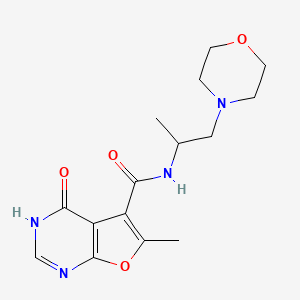 molecular formula C15H20N4O4 B7423097 6-methyl-N-(1-morpholin-4-ylpropan-2-yl)-4-oxo-3H-furo[2,3-d]pyrimidine-5-carboxamide 