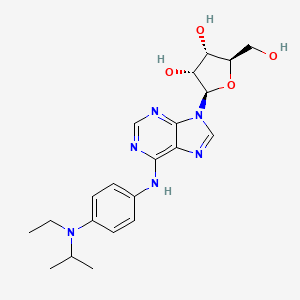 molecular formula C21H28N6O4 B7423100 (2R,3R,4S,5R)-2-[6-[4-[ethyl(propan-2-yl)amino]anilino]purin-9-yl]-5-(hydroxymethyl)oxolane-3,4-diol 