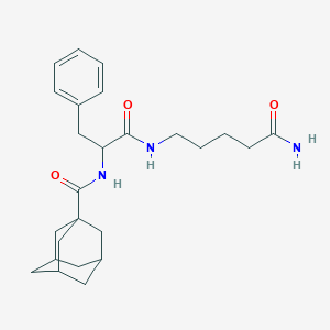 molecular formula C25H35N3O3 B7423114 N-[1-[(5-amino-5-oxopentyl)amino]-1-oxo-3-phenylpropan-2-yl]adamantane-1-carboxamide 