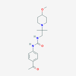 molecular formula C19H29N3O3 B7423121 1-(4-Acetylphenyl)-3-[2-(4-methoxypiperidin-1-yl)-2-methylpropyl]urea 