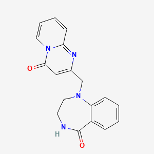 molecular formula C18H16N4O2 B7423139 1-[(4-oxopyrido[1,2-a]pyrimidin-2-yl)methyl]-3,4-dihydro-2H-1,4-benzodiazepin-5-one 