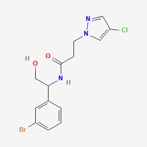 N-[1-(3-bromophenyl)-2-hydroxyethyl]-3-(4-chloropyrazol-1-yl)propanamide